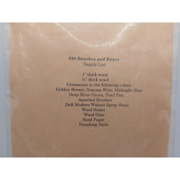 MAKIN' TO PLEASE PLEASIN' TO MAKE Pattern Co #30 BENCHES AND BOXES CRAFT PATTERN - Picture 4 of 5